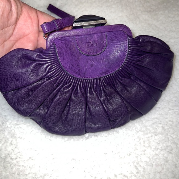 Dior Purple Pleated Plisse Wristlet *Authentic - Picture 3 of 7